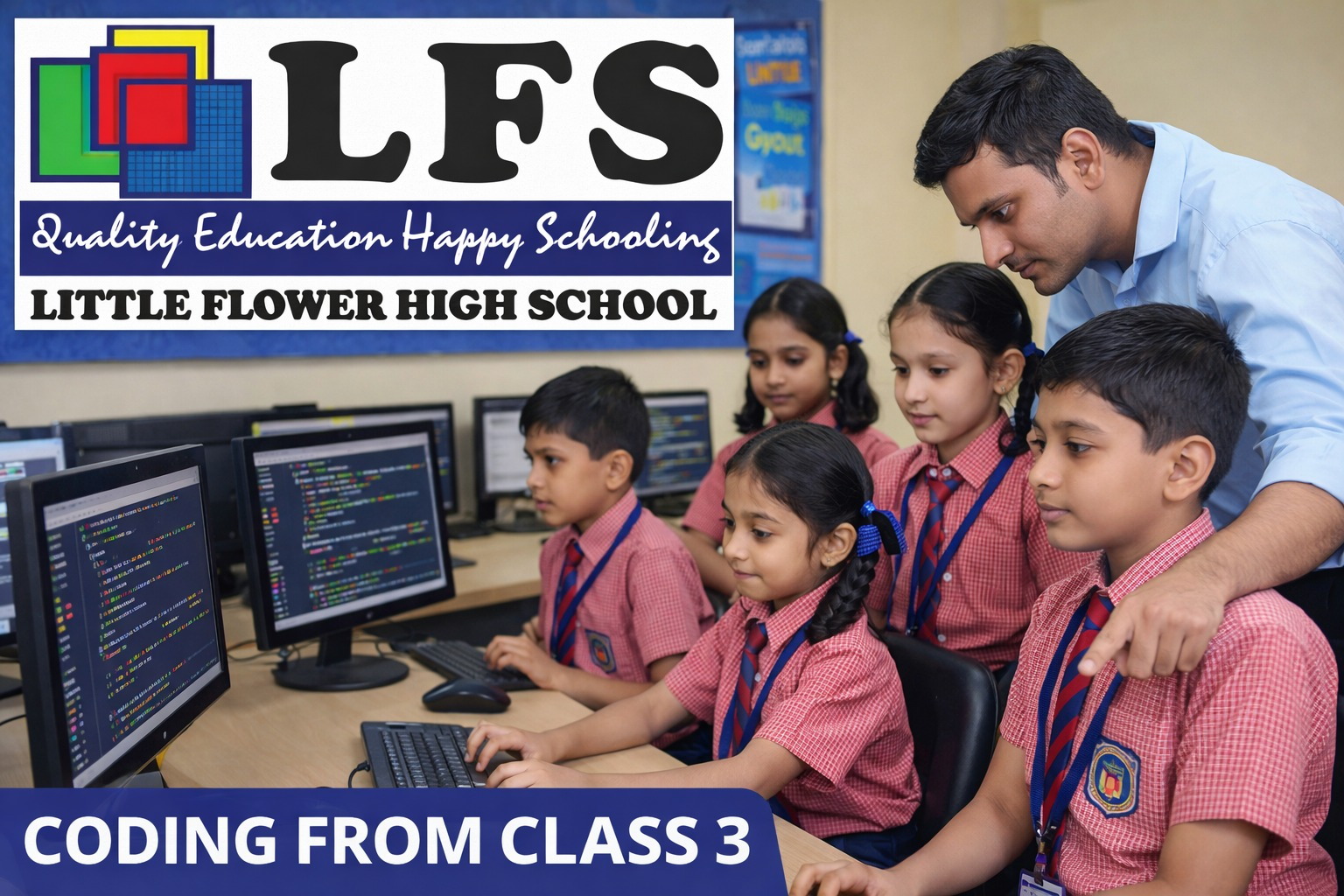 Little Flower High School Bheemgal โ Coding from Class 3, computer lab, quality education